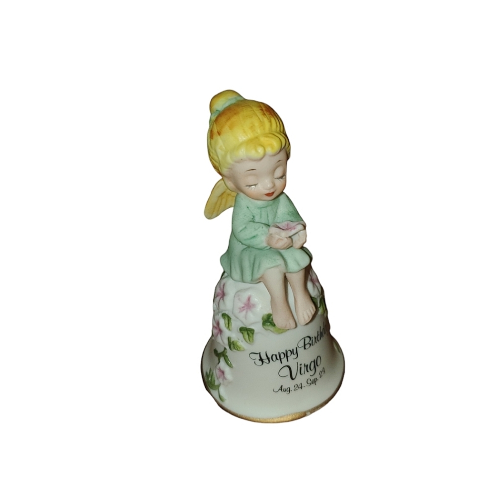 Vintage Virgo Happy Birthday bell